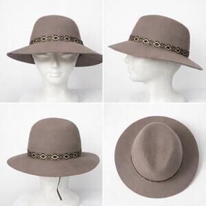 C.C Exclusives Wool Wide Floppy Brim Fedora Boho Western Hat Women Sz L